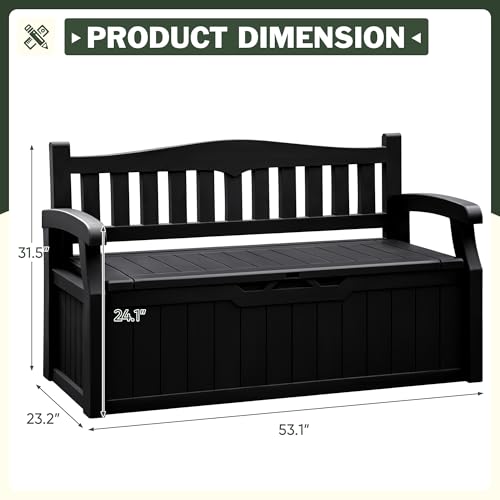 80 Gallon Black Storage Bench W38088