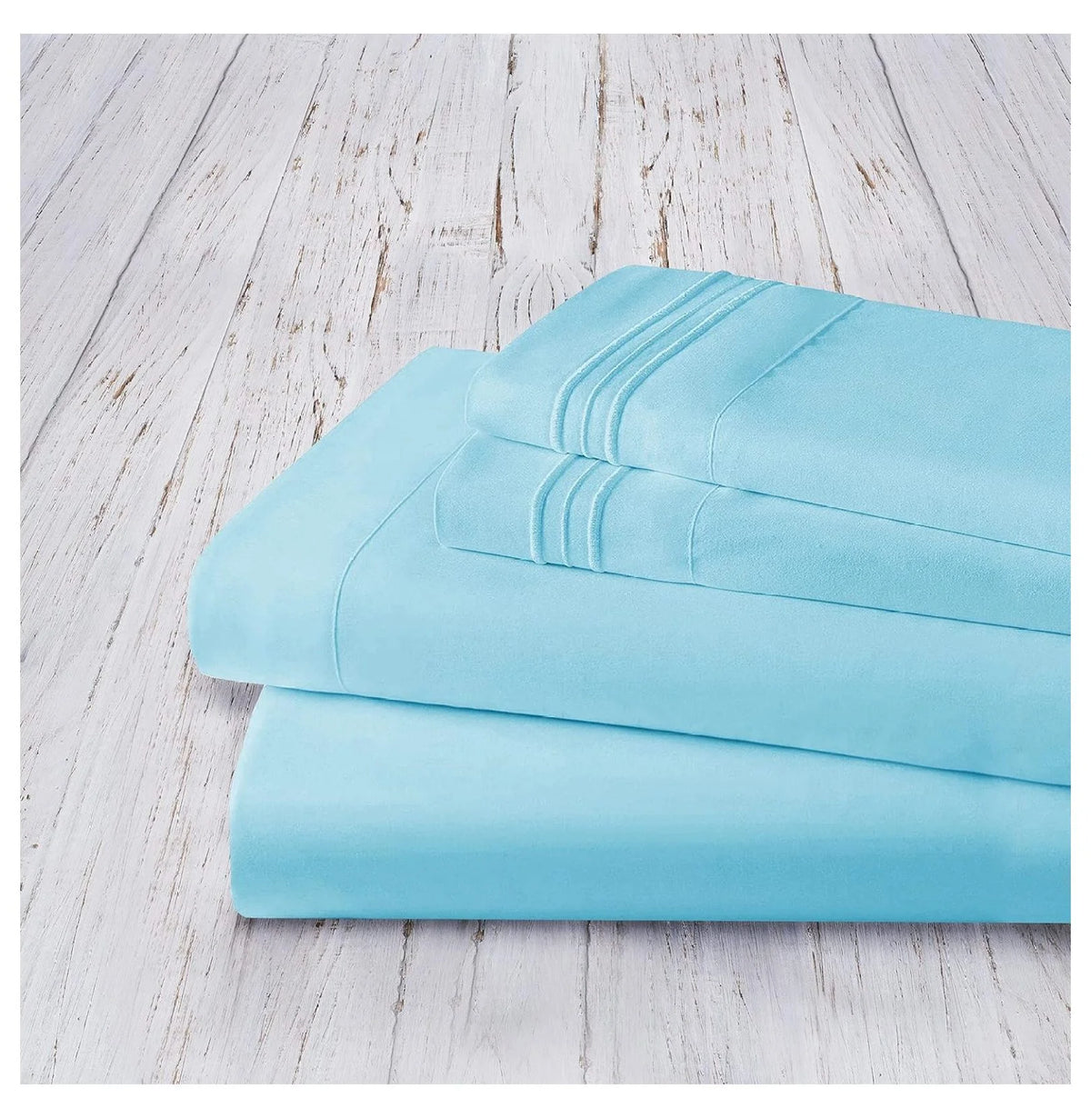 Queen 4 Piece Sheet Set, Aqua Blue W246