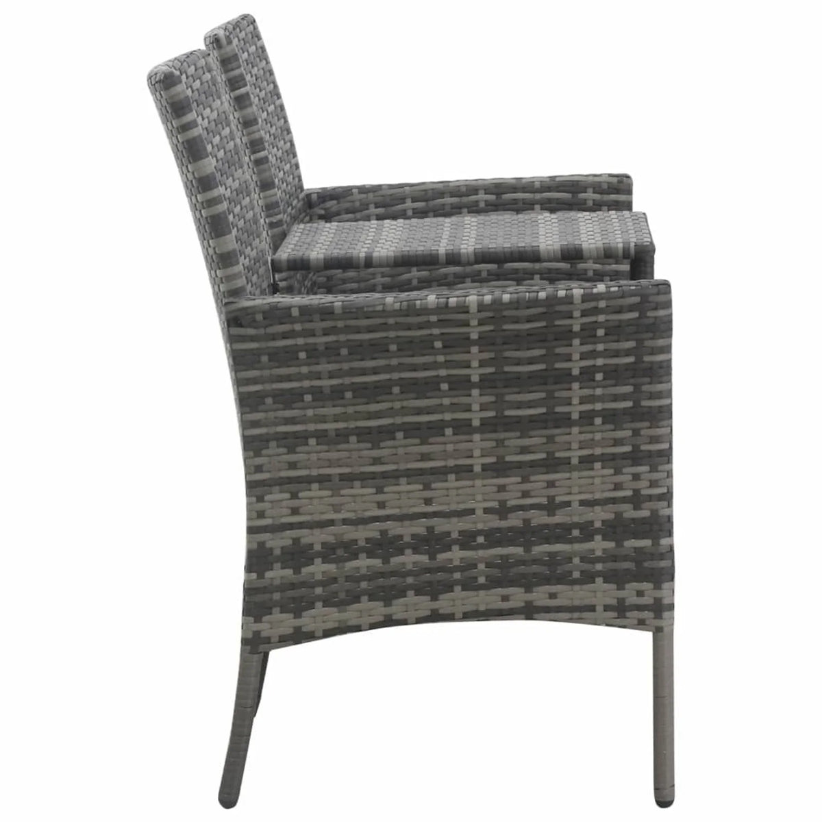 2-Seater Poly Rattan Patio Sofa with Tea Table O52340