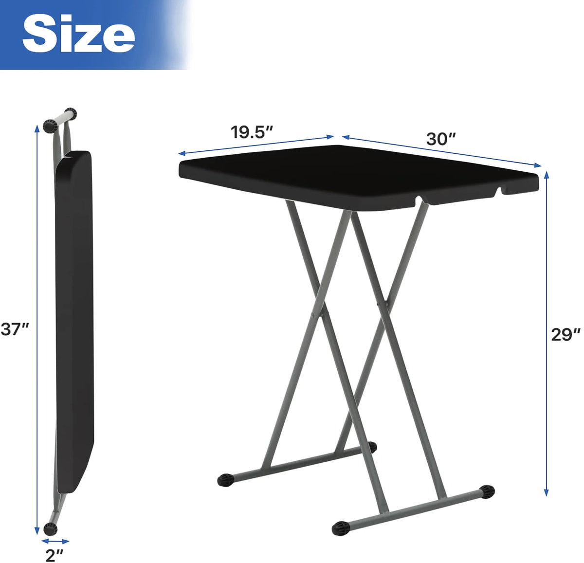 Black Portable Folding TV Tray Table O721756
