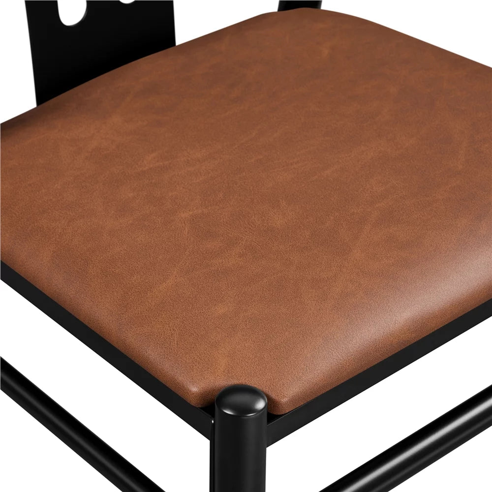 Set of 2 Brown PU Leather Dining Chair Z176