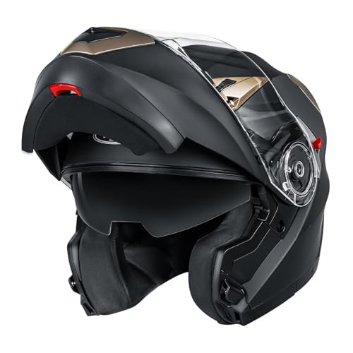 DOT Approved Full Face Motorcycle Helmet with Flip Up Dual Visor P473048