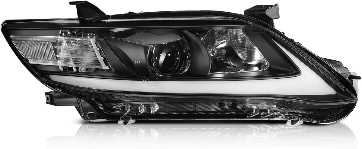 Headlight Assembly Pair for Toyota Camry 2010-2011 Black Housing Clear Lens E584055