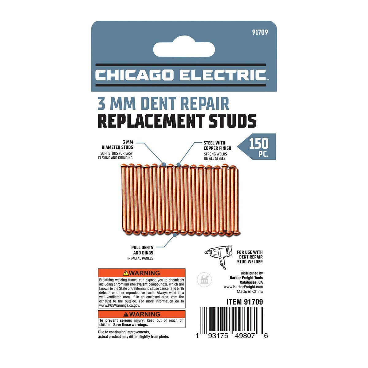 3mm Dent Repair Welding Studs, 150 Piece J61035
