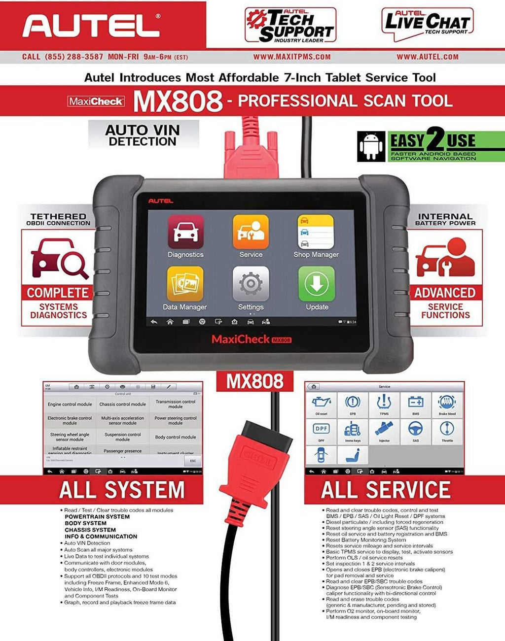Autel Maxicheck MX-808 OBD2 Scanner M716968