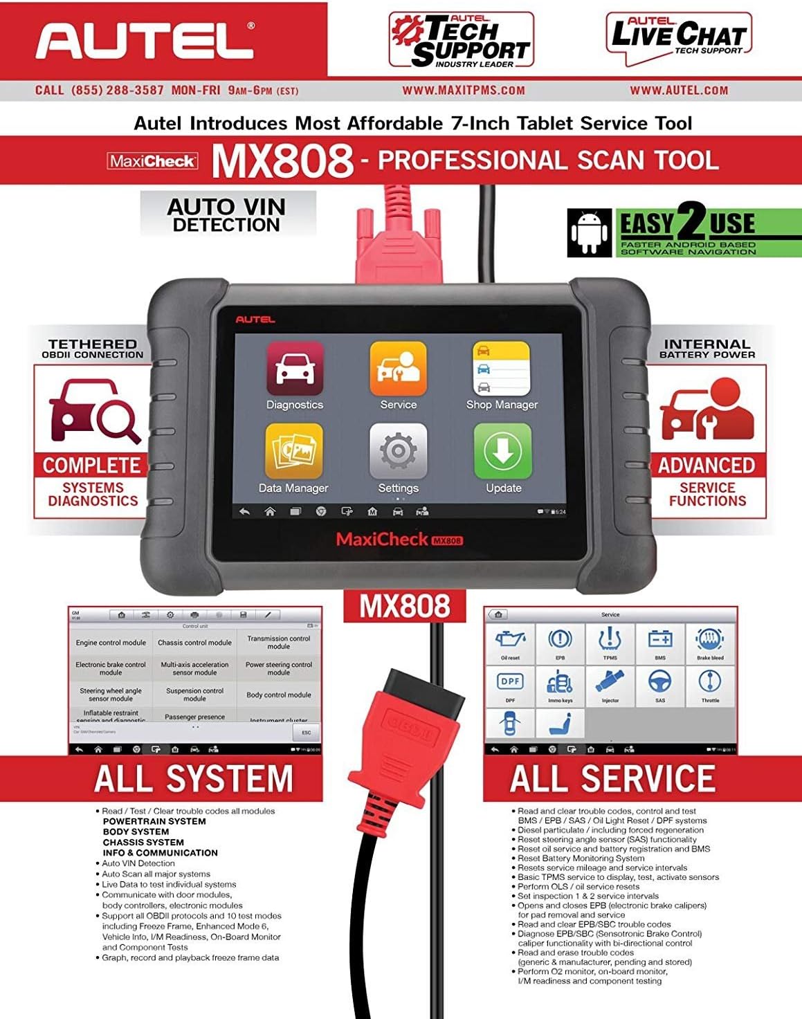 Autel Maxicheck MX-808 OBD2 Scanner M716968