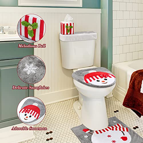 Christmas Toilet Seat Cover and Rug Set of 4 J9876