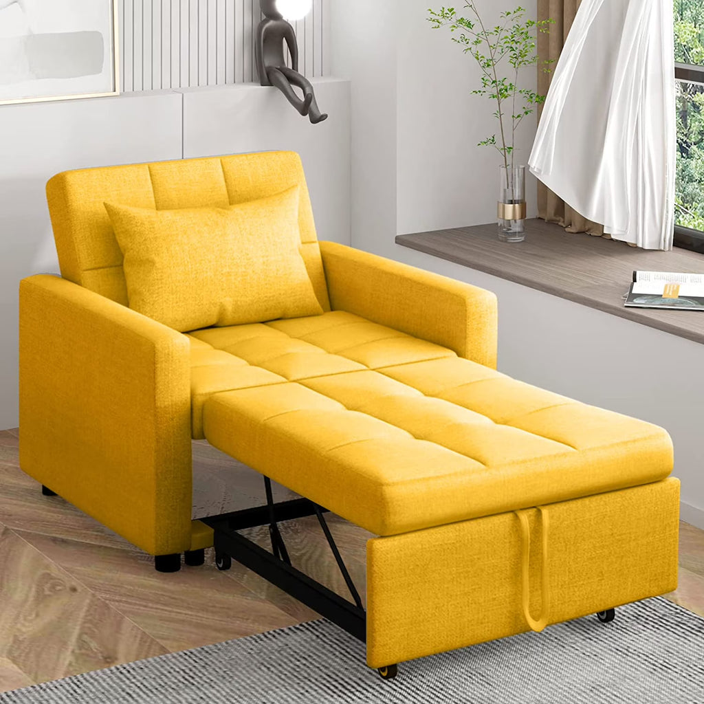 Green Reversible Sectional Sofa Bed with Storage Chaise P820476