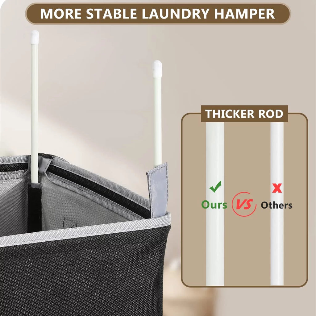 100L Collapsible Laundry Hamper with Lid & Laundry Bag G357