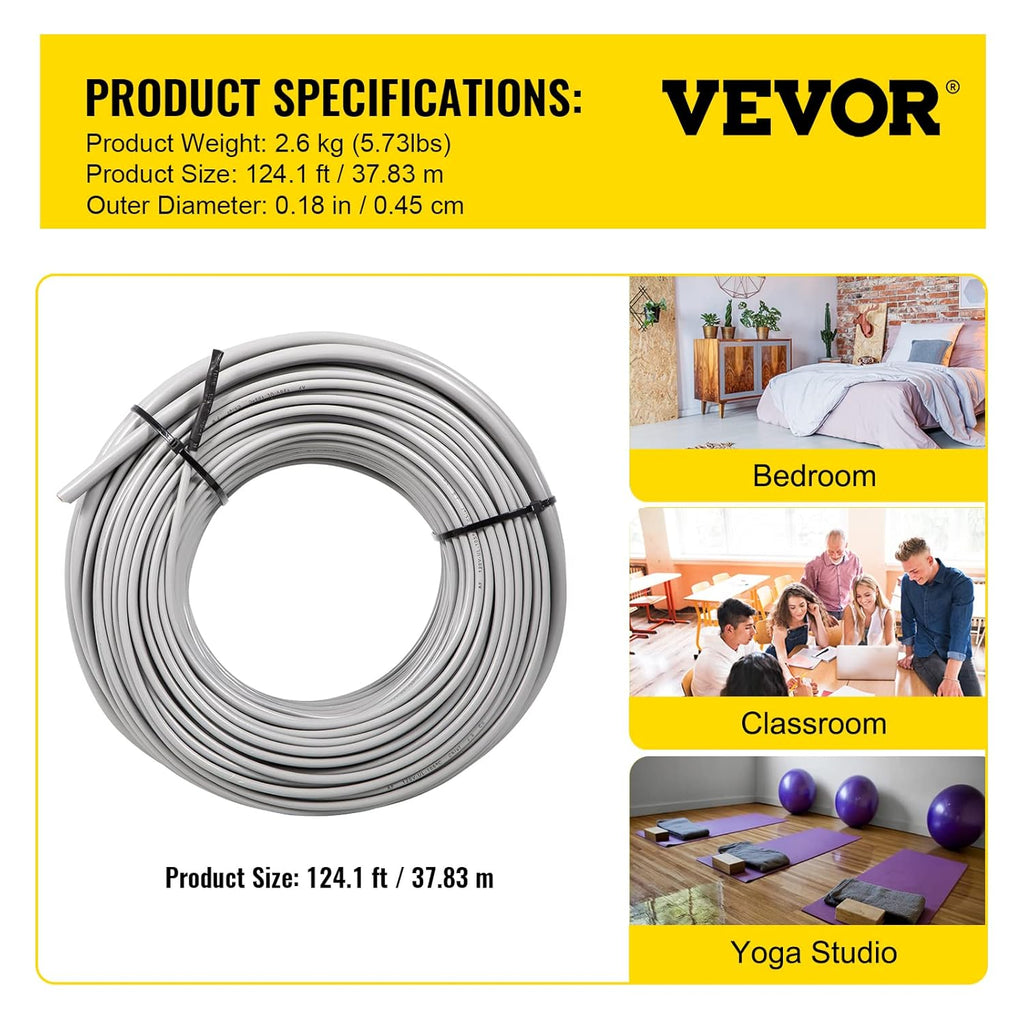 Floor Heating Cable 37.5 Square Feet with Temperature Control Panel U820638