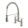 Brushed Nickel Two-Handle Pull-Down Kitchen Faucet I153588