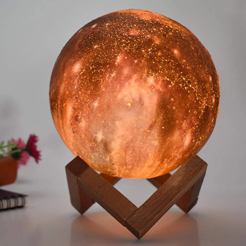 3D Printing Moon Lamp 16 Color Change Touch Remote Control Night Light C7183
