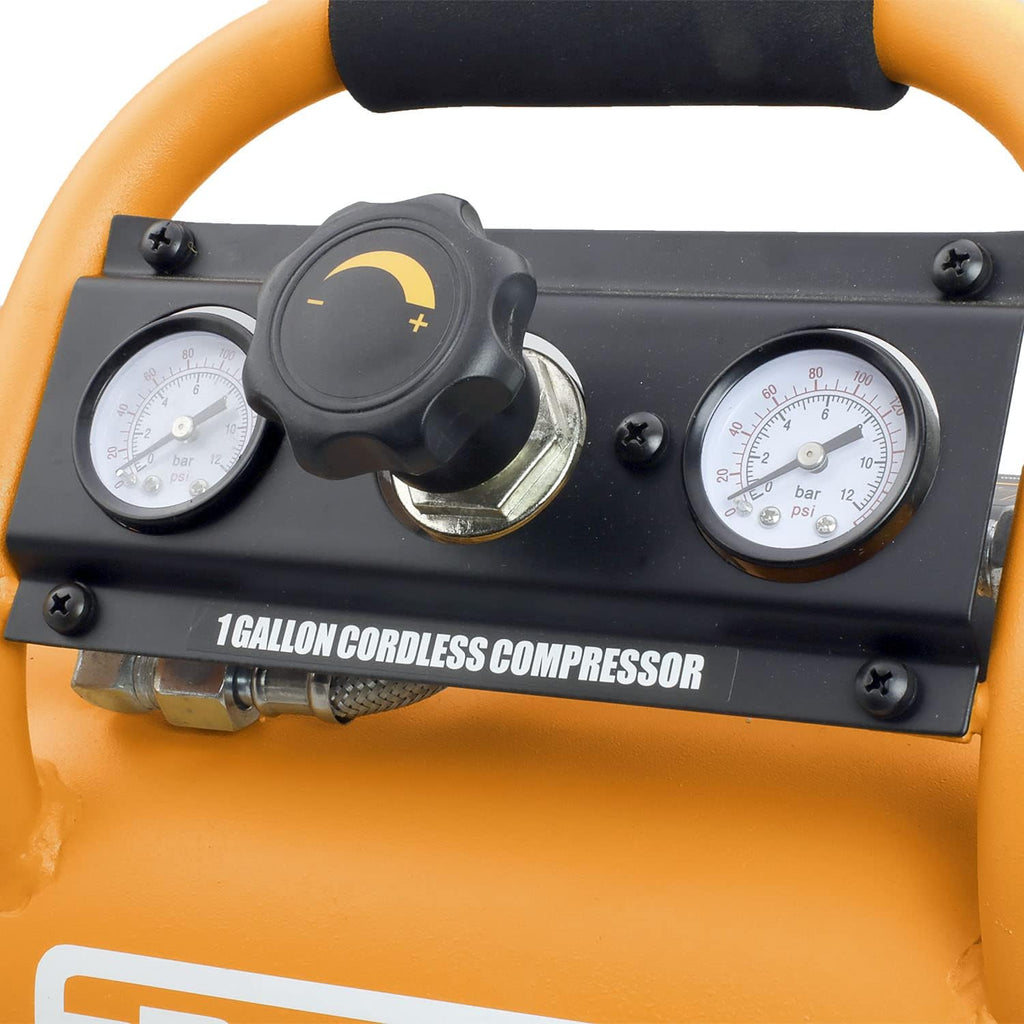 Cordless Air Compressor 1 Gallon 20 Volt with 3-in-1 Pneumatic Finish Nailer and Stapler B3890