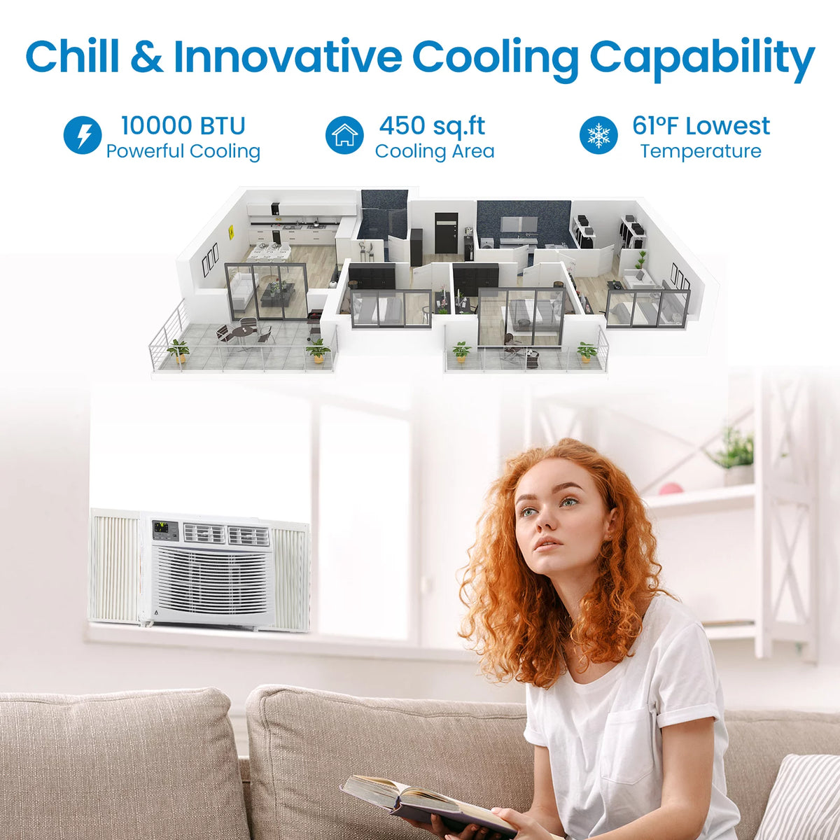 6000 BTU White Window Air Conditioner with Remote H78080